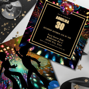 Colourful Disco Dance Birthday Invitation
