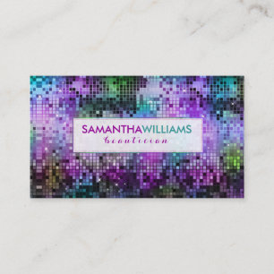 Colourful Disco Glitter Beautician Card