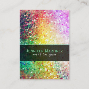 Colourful Disco Glitter & Sparkles Yellow Overtone Business Card