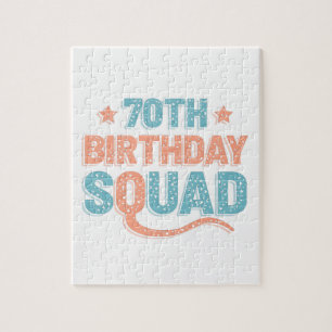 Colourful Distressed 70th birthday squad Jigsaw Puzzle