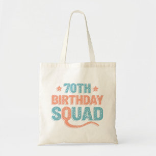 Colourful Distressed 70th birthday squad Tote Bag