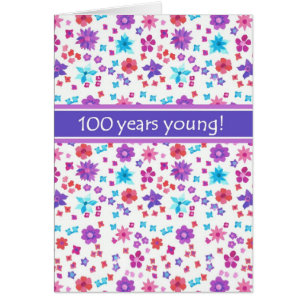 Colourful Ditsy Floral Age-specific 100th Birthday