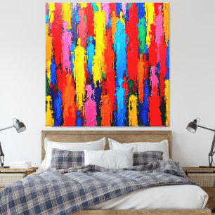 Colourful Diverse Human Connection Art Canvas Print