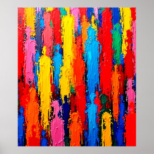 Colourful Diverse Human Connection Art Poster