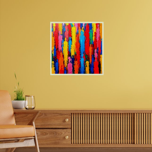 Colourful Diverse Human Connection Art Poster (Living Room 2)