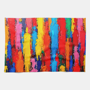 Colourful Diverse Human Connection Art Tea Towel