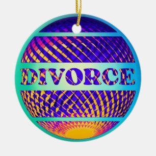 Colourful divorce disco ball  ceramic tree decoration