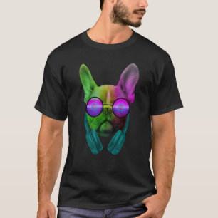 Colourful DJ Dog With Cool Headphones And Sunglass T-Shirt