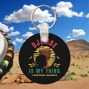 Colourful Djembe is my thing African Drum Key Ring