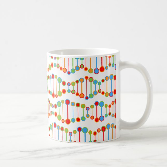Colourful DNA structure pattern Coffee Mug (Right)