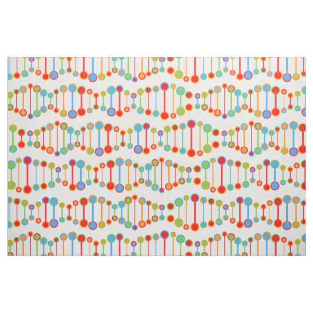Colourful DNA structure pattern Fabric (Yard)