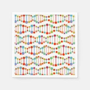 Colourful DNA structure pattern Napkin