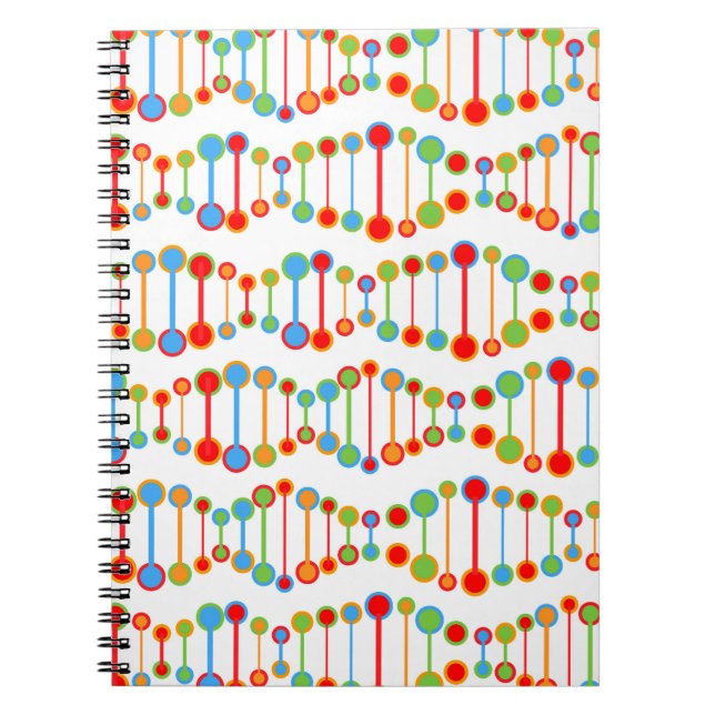 Colourful DNA structure pattern Notebook (Front)