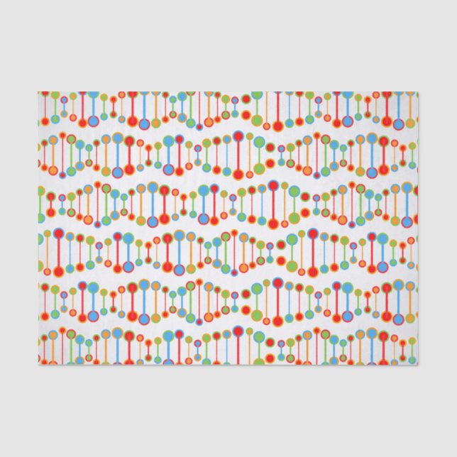 Colourful DNA structure pattern Tissue Paper (Front)
