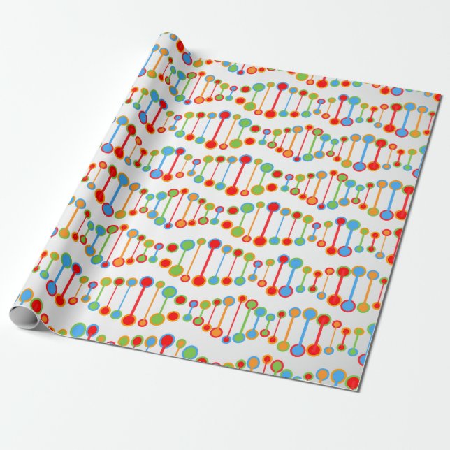 Colourful DNA structure pattern Wrapping Paper (Unrolled)