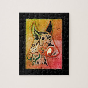 Colourful dog: A brave mind will conquer the world Jigsaw Puzzle
