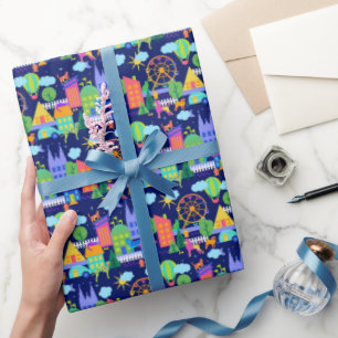 Colourful Dog and Cat town Wrapping Paper