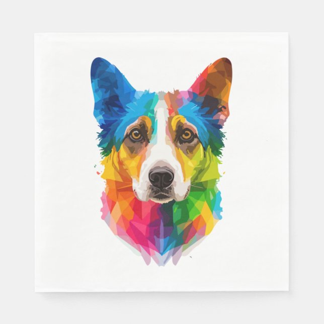 Colourful dog artwork   napkin (Front)