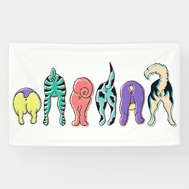 Colourful Dog Butts Banner (Horizontal)