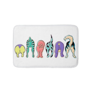 Colourful Dog Butts Bath Mat