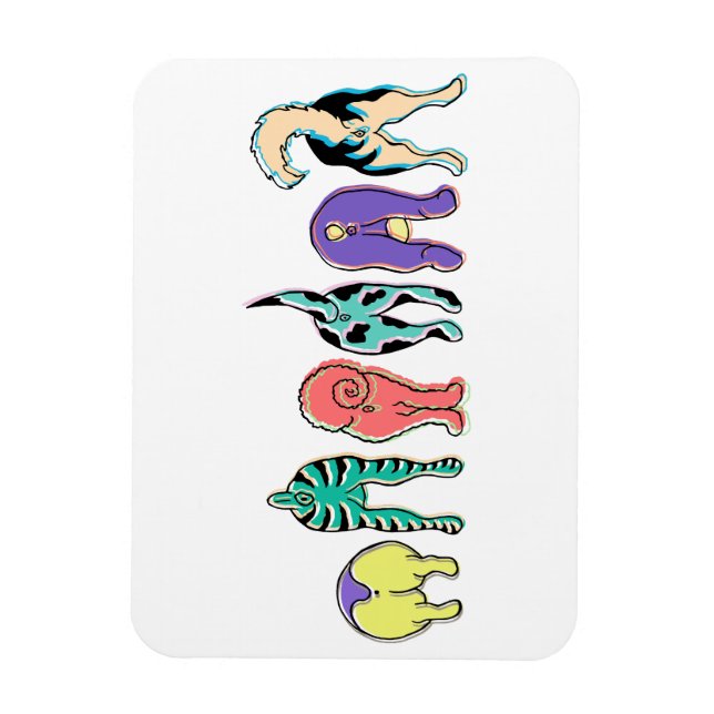 Colourful Dog Butts Magnet (Vertical)