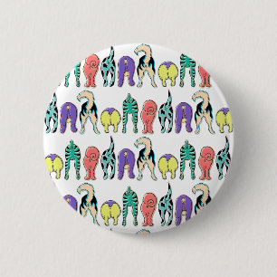 Colourful Dog Butts Pattern 6 Cm Round Badge