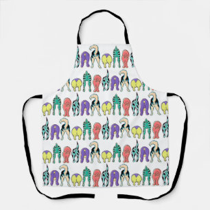Colourful Dog Butts Pattern Apron