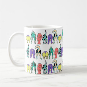 Colourful Dog Butts Pattern Coffee Mug