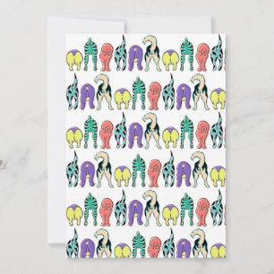 Colourful Dog Butts Pattern Holiday Card