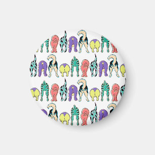 Colourful Dog Butts Pattern Magnet