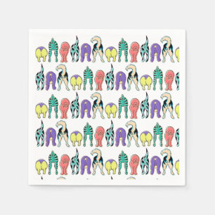 Colourful Dog Butts Pattern Napkin