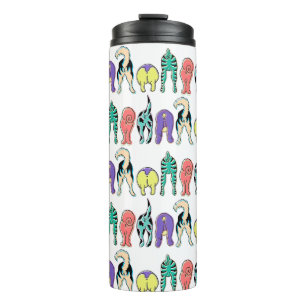 Colourful Dog Butts Pattern Thermal Tumbler