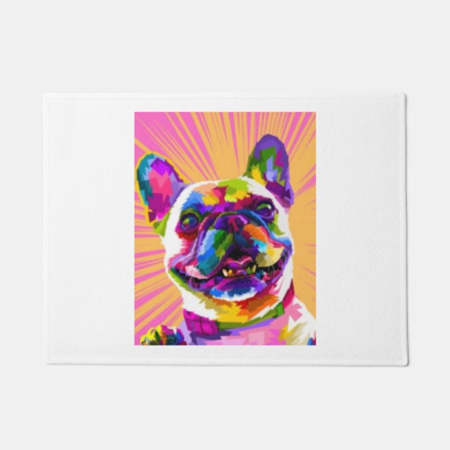 Colourful dog design  doormat (Front)