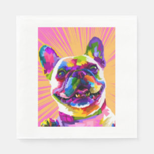 Colourful dog design napkin