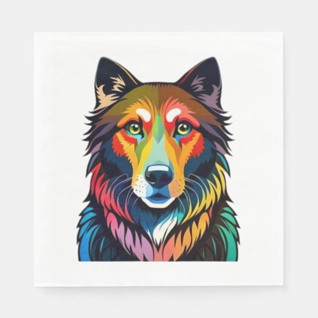 colourful dog graphic -   napkin (Front)