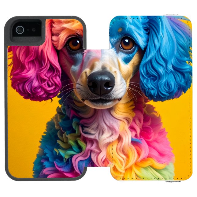 Colourful Dog Incipio iPhone Wallet Case (Folio Open)