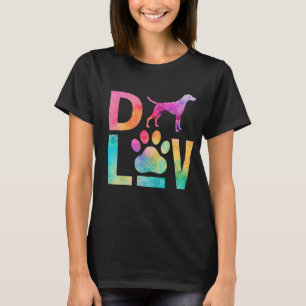 Colourful Dog Love Paw Watercolor Art T-Shirt