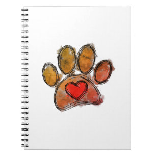 Colourful Dog Lover Drawing Watercolor Notebook