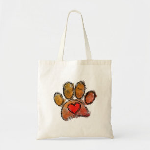 Colourful Dog Lover Drawing Watercolor Tote Bag