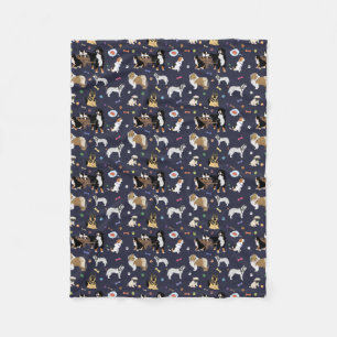 Colourful Dog Pattern Fleece Blanket