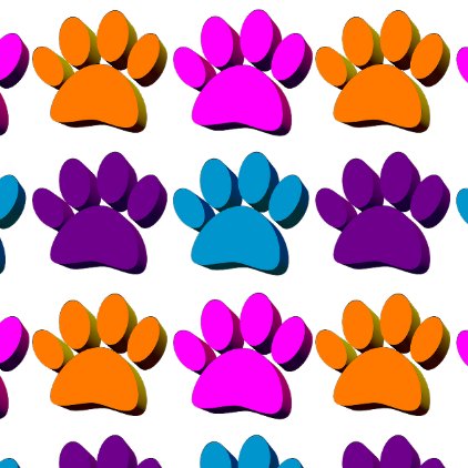 Colourful Dog Paw 3D Art Pattern Wrapping Paper (Creator Uploaded)