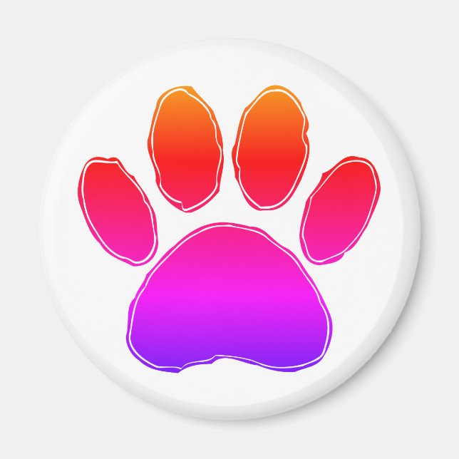Colourful Dog Paw Drawing  Magnet (Front)