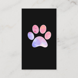 Colourful dog paw print dog lover paw business card