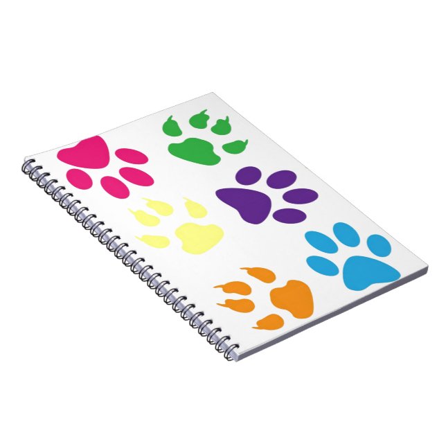 Colourful Dog Paws Notebook (Right Side)