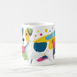Colourful Dog Pop Art Splash Illustration Coffee Mug
