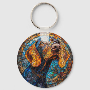 Colourful Dog Portrait Stylish Dog Lover Key Ring