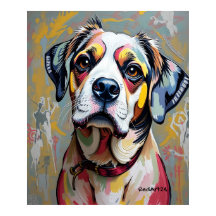 Colourful Dog Portrait – Vibrant Abstract Pet Art