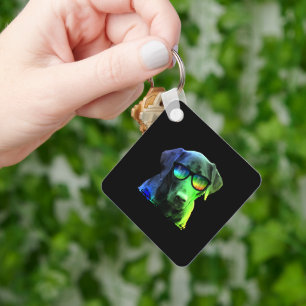 Colourful Dog Retriever Labrador Key Ring