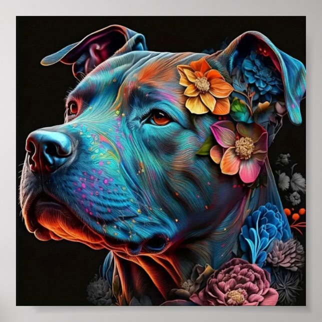 Colourful Dog Wall Poster  (Front)