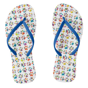 Colourful Doggie Paws Flip Flops